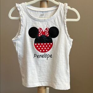 H&M White Tank Top with Minnie Mouse Design PENELOPE 18-24M